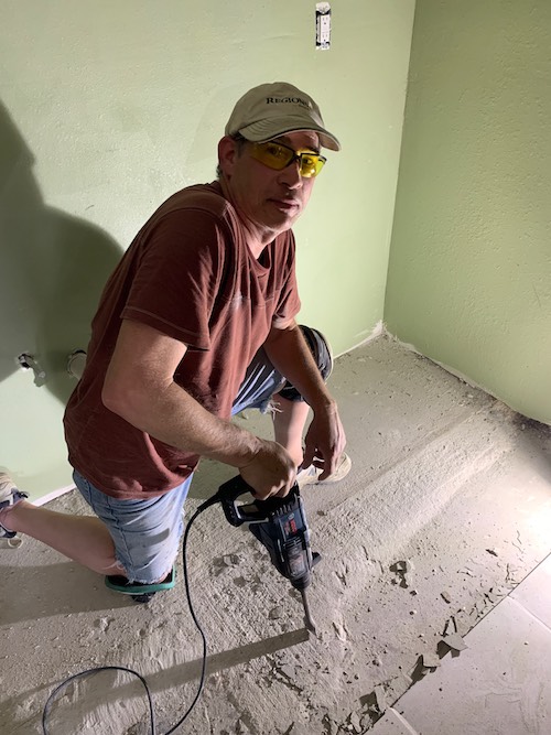 Volunteer Scott Mertens at a project site in New Orleans during a multigenerational mission trip in 2019.